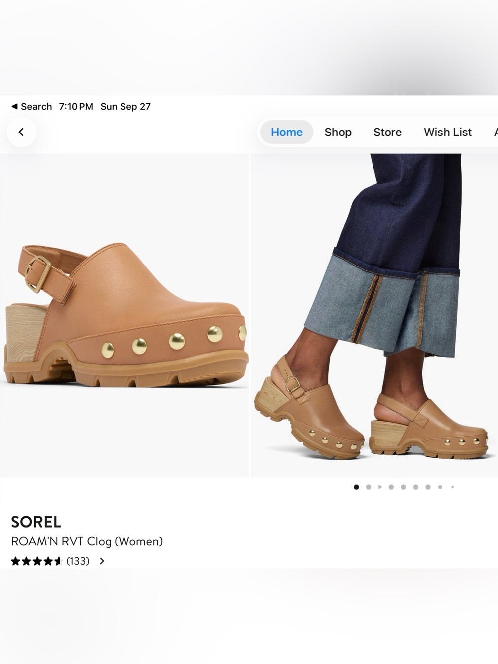 Sorel ROAM’N RVT Clog Tawny Buff/Gum Size 9